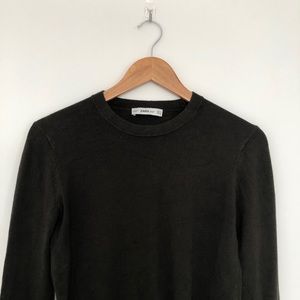 Dark Olive Green Zara Knit Sweater/Top